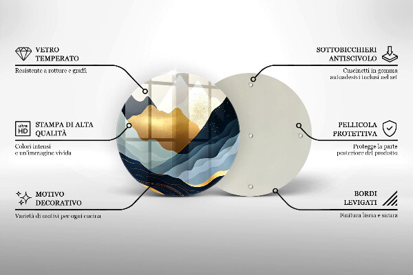 Steklena podloga za rezanje Abstraktne gore