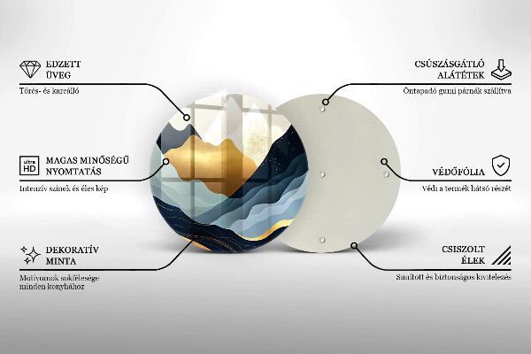 Steklena podloga za rezanje Abstraktne gore