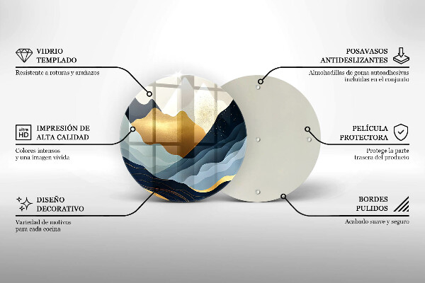 Steklena podloga za rezanje Abstraktne gore