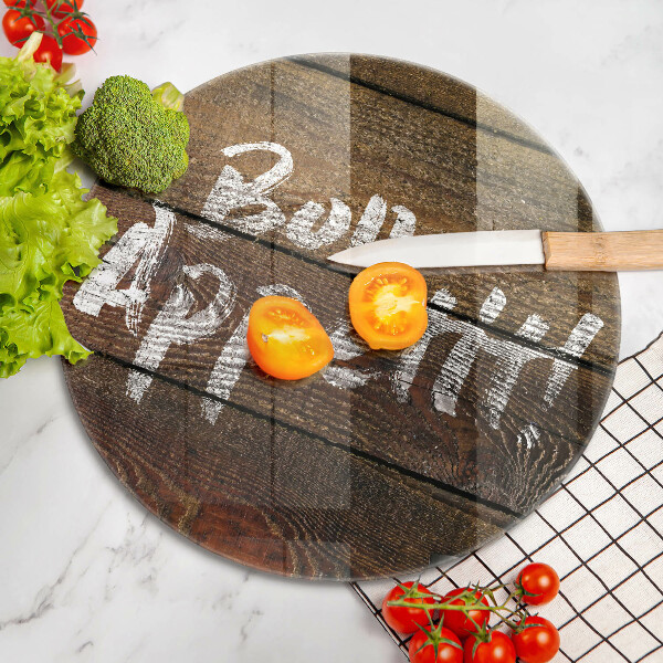 Steklena podloga za rezanje Napisne table Bon Appetit
