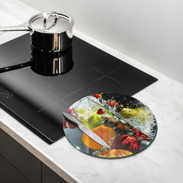 Steklena podloga za rezanje Sočno sadje v vodi