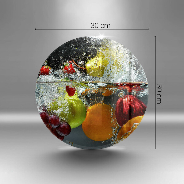 Steklena podloga za rezanje Sočno sadje v vodi