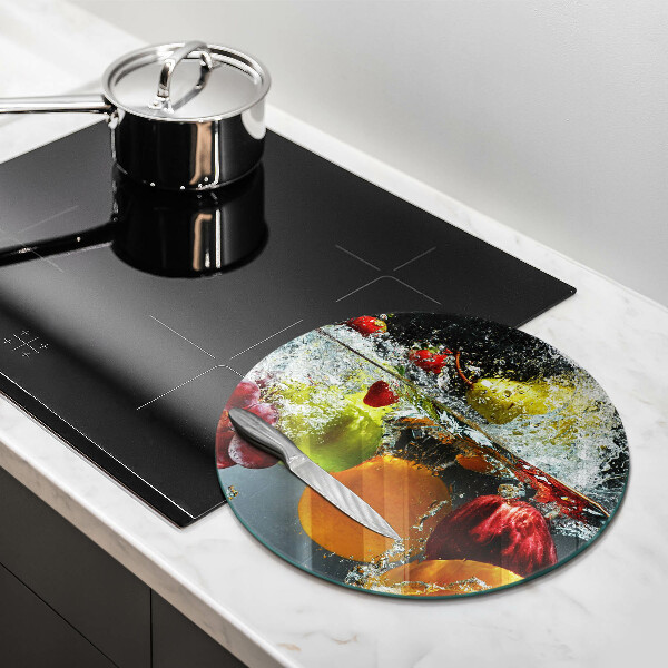 Steklena podloga za rezanje Sočno sadje v vodi