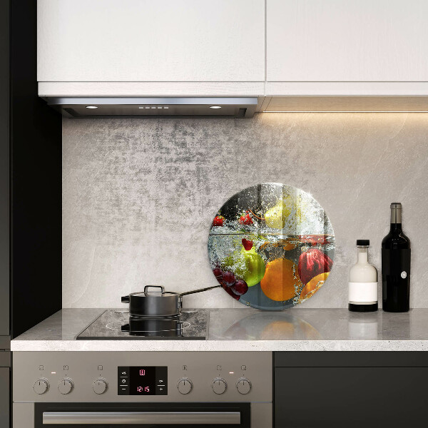 Steklena podloga za rezanje Sočno sadje v vodi