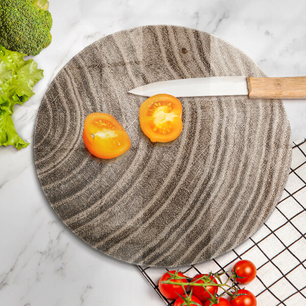 Steklena podloga za rezanje Leseni obroči