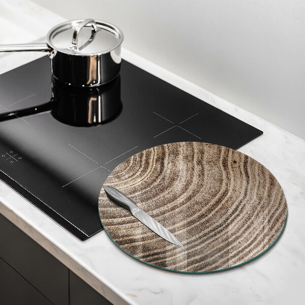 Steklena podloga za rezanje Leseni obroči