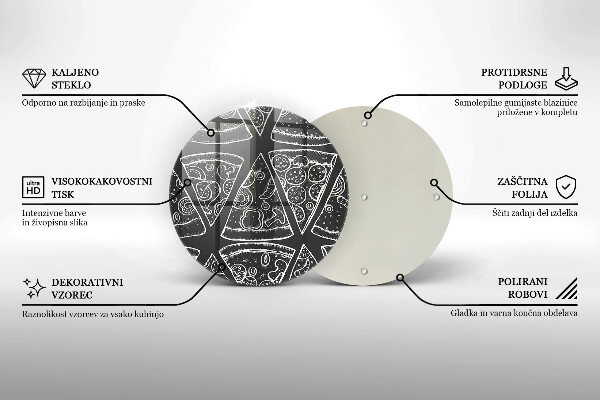 Steklena podloga za rezanje Ilustracija pice