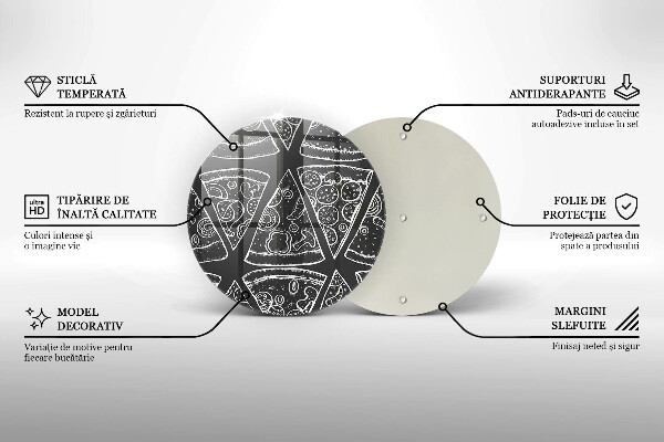 Steklena podloga za rezanje Ilustracija pice