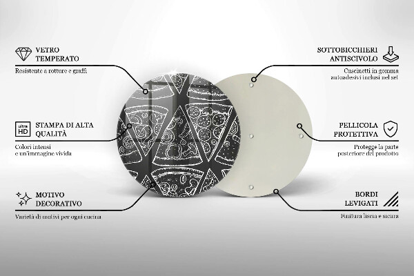 Steklena podloga za rezanje Ilustracija pice