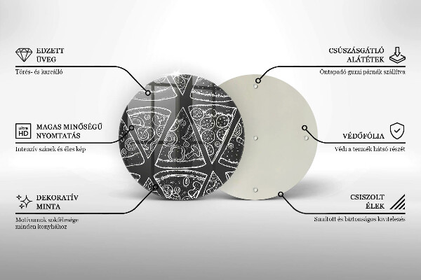 Steklena podloga za rezanje Ilustracija pice