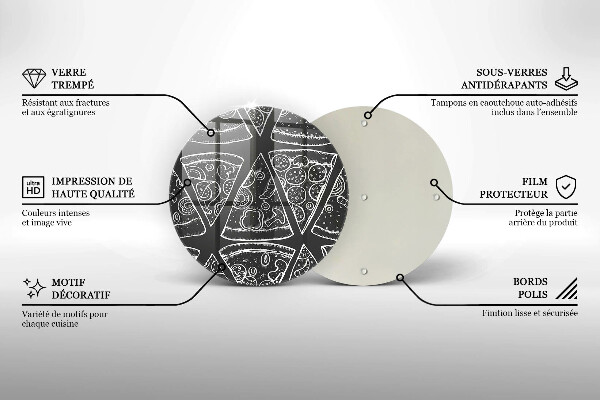 Steklena podloga za rezanje Ilustracija pice