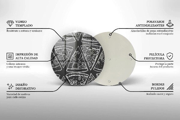 Steklena podloga za rezanje Ilustracija pice