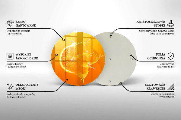 Steklena podloga za rezanje Sočno oranžno sadje