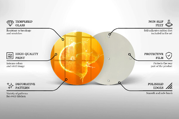 Steklena podloga za rezanje Sočno oranžno sadje
