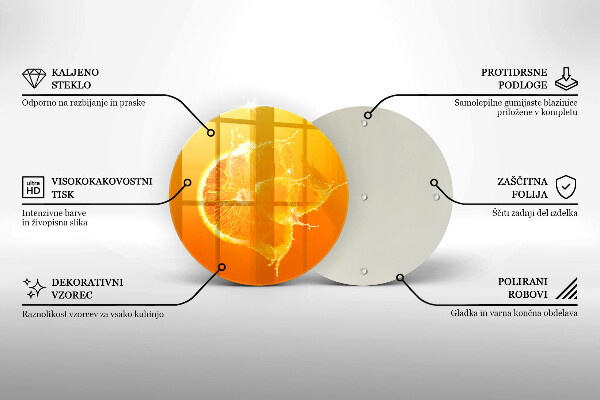 Steklena podloga za rezanje Sočno oranžno sadje