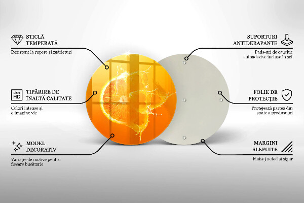 Steklena podloga za rezanje Sočno oranžno sadje