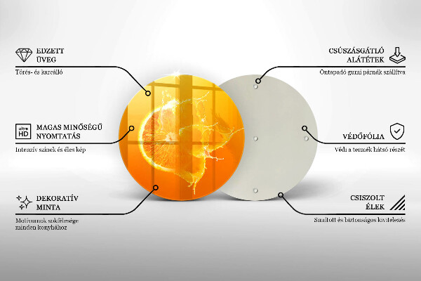 Steklena podloga za rezanje Sočno oranžno sadje