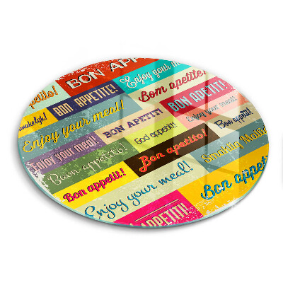 Steklena podloga za rezanje Podnapisi Bon appetit jeziki