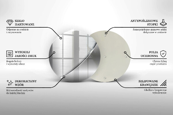 Steklena podloga za rezanje Kovinske oblike