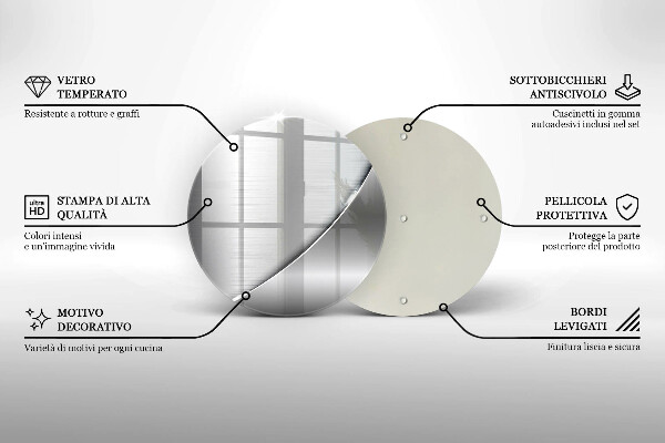 Steklena podloga za rezanje Kovinske oblike