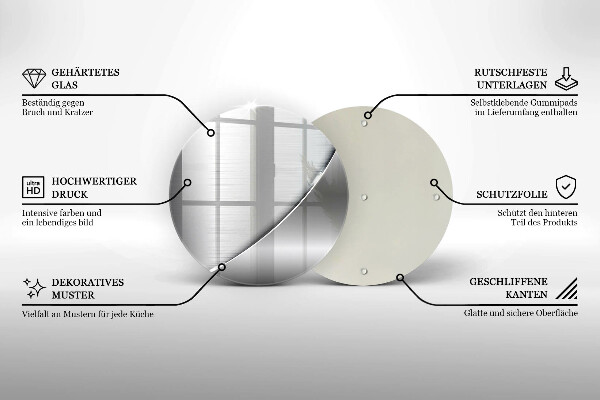 Steklena podloga za rezanje Kovinske oblike