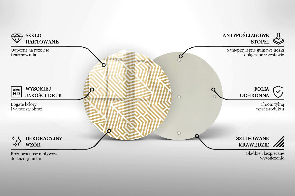 Steklena podloga za rezanje Geometrijske črte