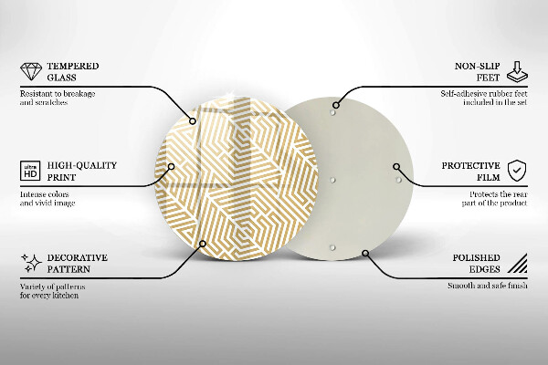 Steklena podloga za rezanje Geometrijske črte