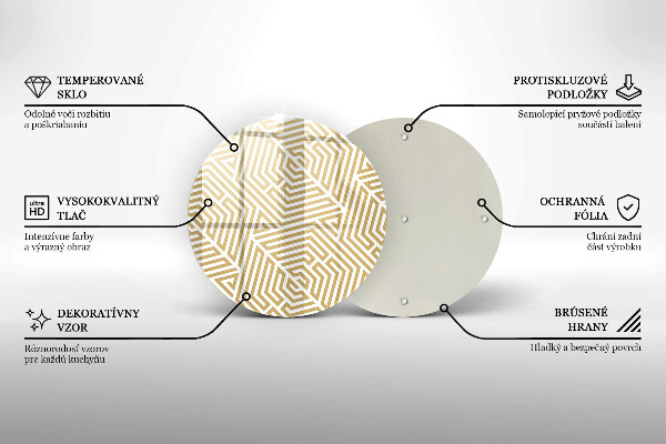 Steklena podloga za rezanje Geometrijske črte