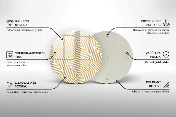 Steklena podloga za rezanje Geometrijske črte