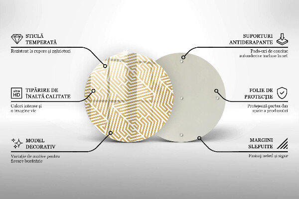 Steklena podloga za rezanje Geometrijske črte