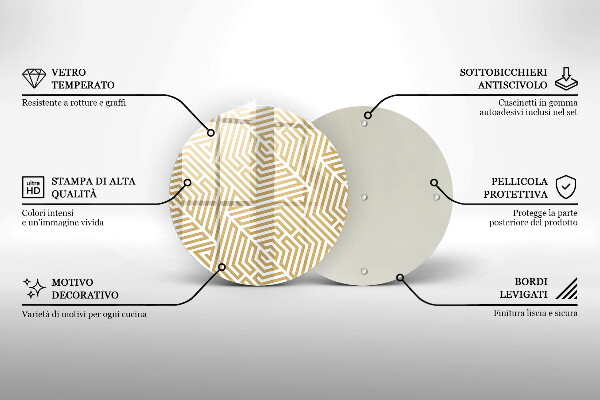 Steklena podloga za rezanje Geometrijske črte