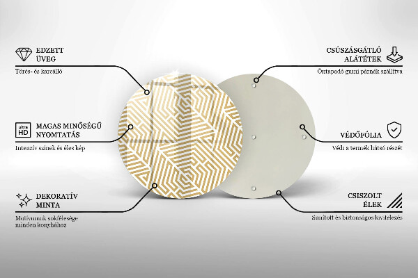 Steklena podloga za rezanje Geometrijske črte