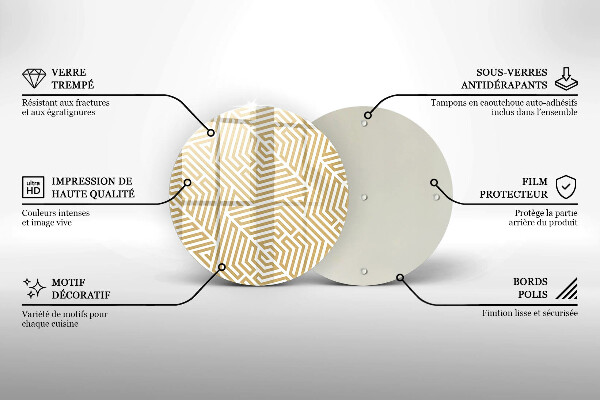 Steklena podloga za rezanje Geometrijske črte