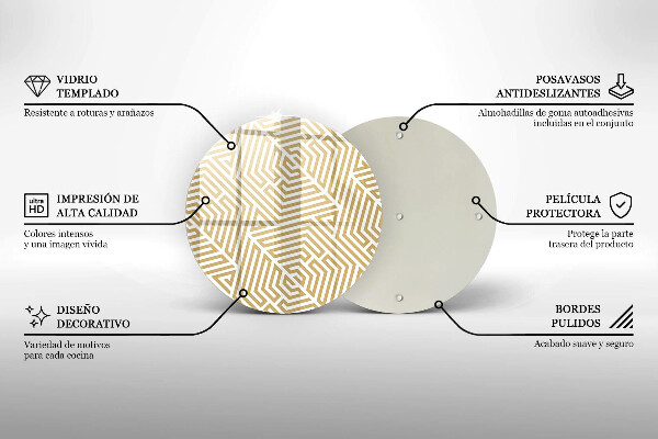 Steklena podloga za rezanje Geometrijske črte