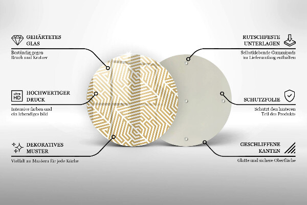 Steklena podloga za rezanje Geometrijske črte