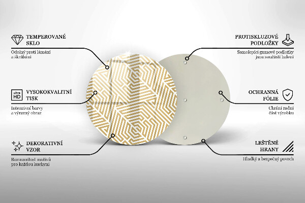 Steklena podloga za rezanje Geometrijske črte
