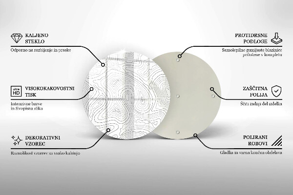 Steklena podloga za rezanje Abstraktne oblike