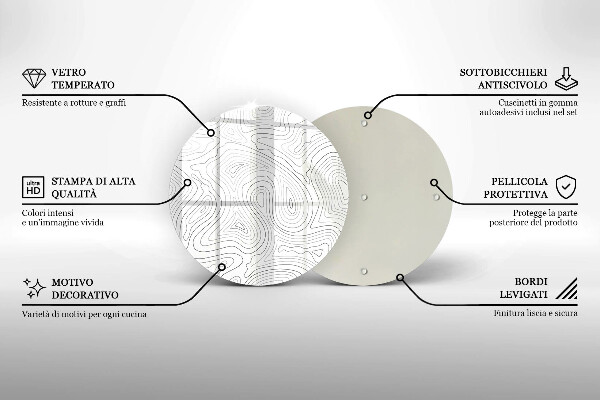 Steklena podloga za rezanje Abstraktne oblike
