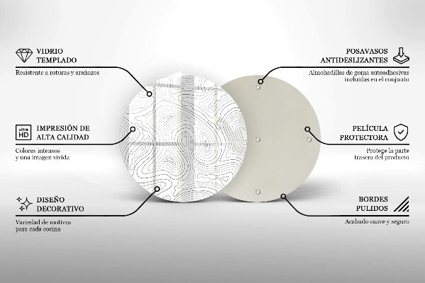 Steklena podloga za rezanje Abstraktne oblike