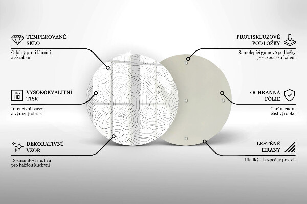 Steklena podloga za rezanje Abstraktne oblike