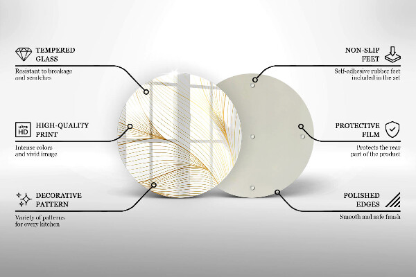 Steklena podloga za rezanje Vzorec modernih linij