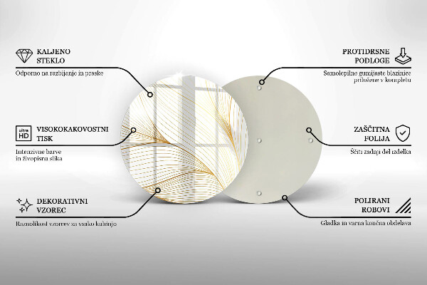 Steklena podloga za rezanje Vzorec modernih linij