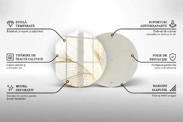 Steklena podloga za rezanje Vzorec modernih linij