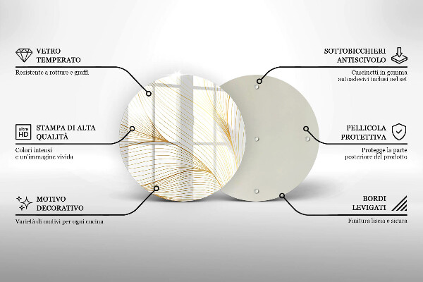 Steklena podloga za rezanje Vzorec modernih linij
