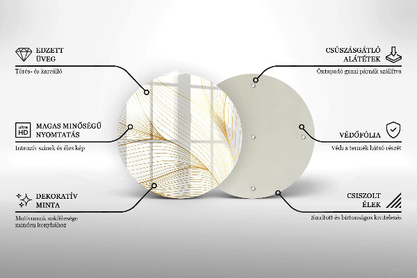 Steklena podloga za rezanje Vzorec modernih linij