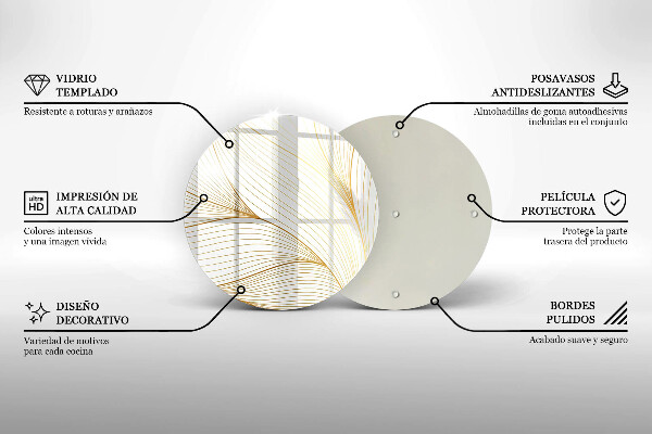Steklena podloga za rezanje Vzorec modernih linij