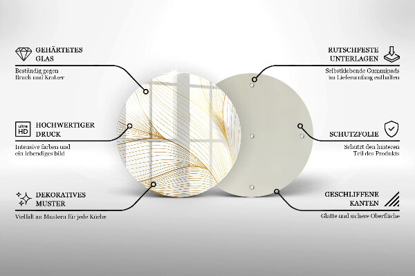 Steklena podloga za rezanje Vzorec modernih linij