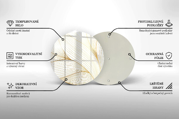Steklena podloga za rezanje Vzorec modernih linij