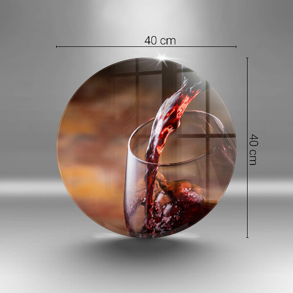 Steklena podloga za rezanje Rdeče vino in kozarec