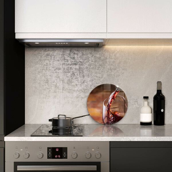 Steklena podloga za rezanje Rdeče vino in kozarec